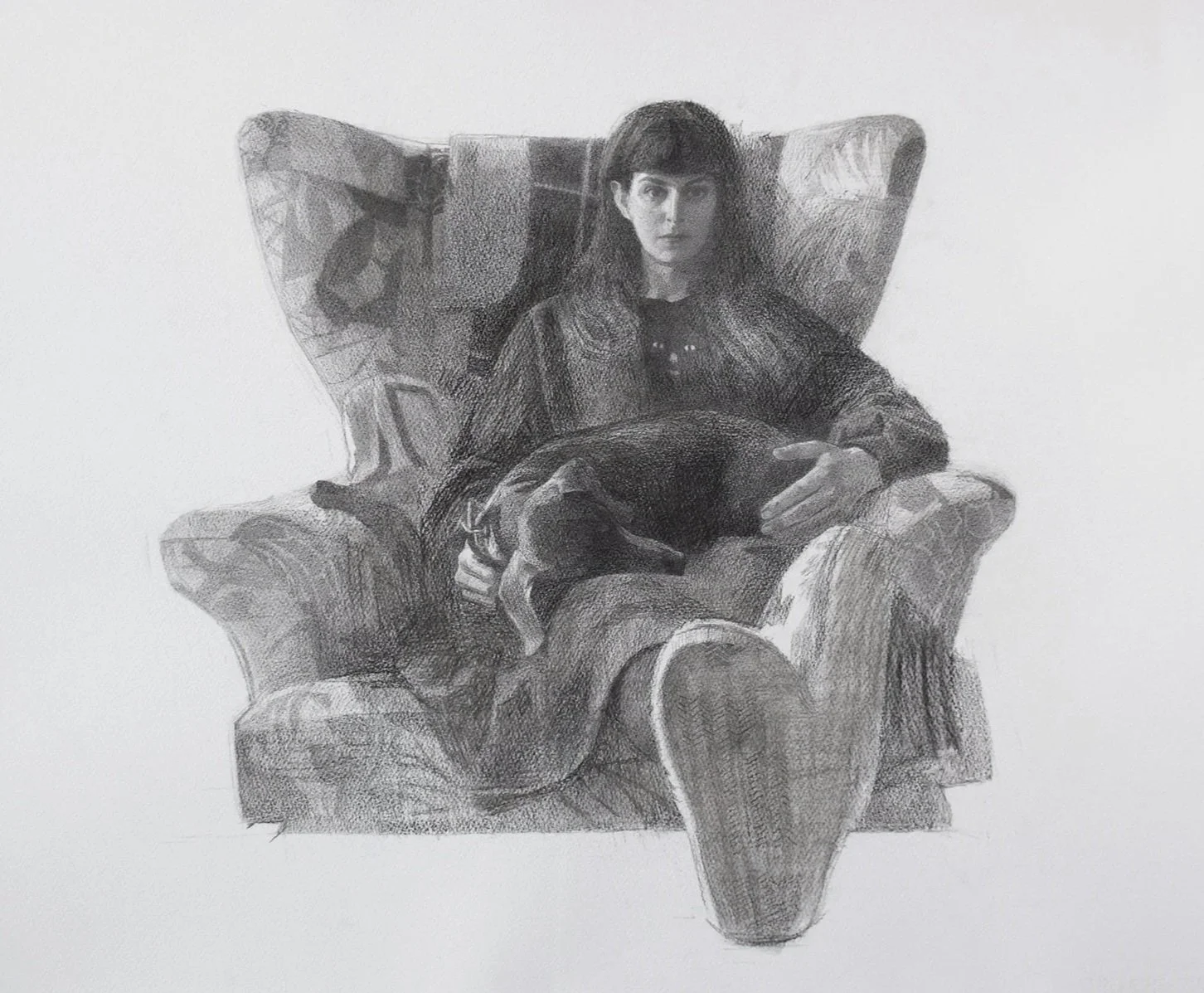 𝘕𝘰𝘵 𝘊𝘢𝘵, charcoal on paper, 52 × 60 cm