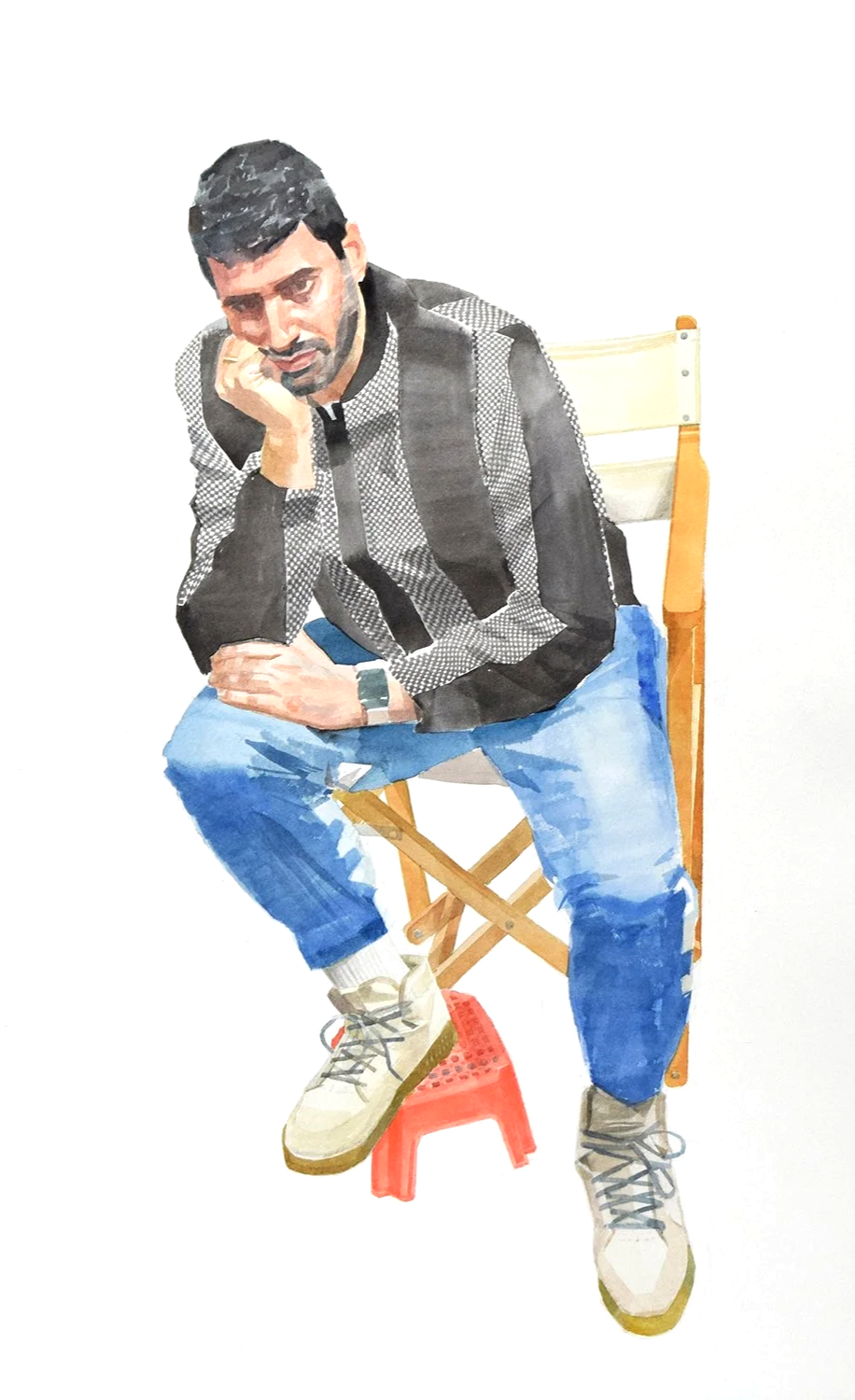 𝘊𝘩𝘦𝘤𝘬𝘦𝘳𝘦𝘥 𝘑𝘢𝘤𝘬𝘦𝘵, watercolour on paper, 72 × 52 cm