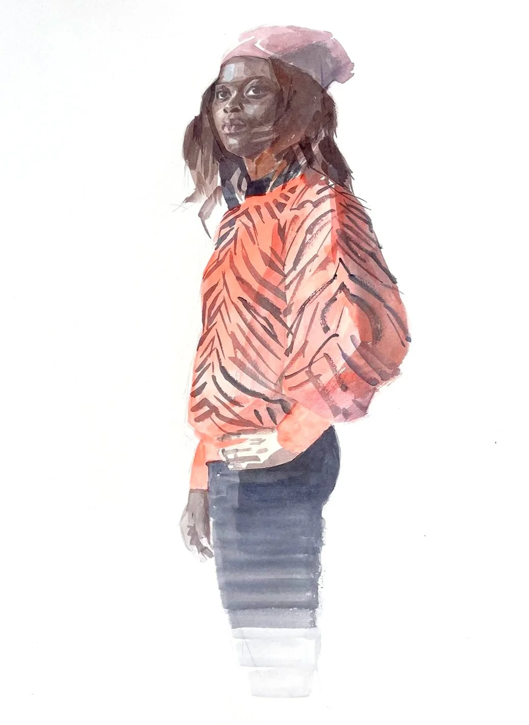 𝘗𝘢𝘵𝘳𝘪𝘤𝘪𝘢, watercolour on paper, 60 × 45 cm