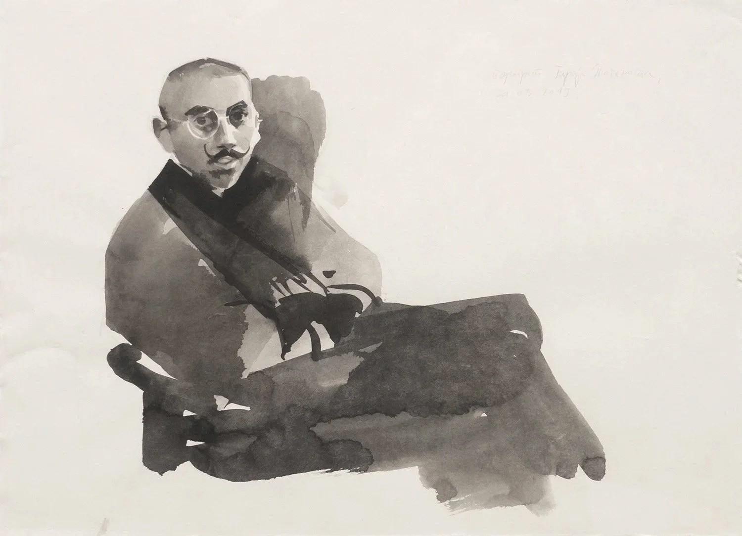 𝘎𝘢𝘳𝘪 𝘏𝘪𝘨𝘦𝘮𝘰𝘵𝘰, sumi-ink on washi paper, 40 × 55 cm
