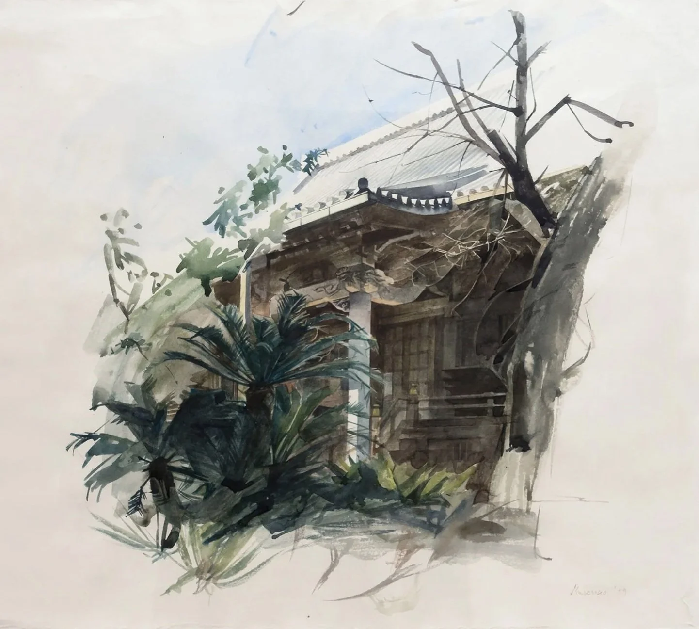 𝘛𝘰𝘧𝘶𝘬𝘶-𝘫𝘪, watercolour on washi paper, 48 × 55 cm