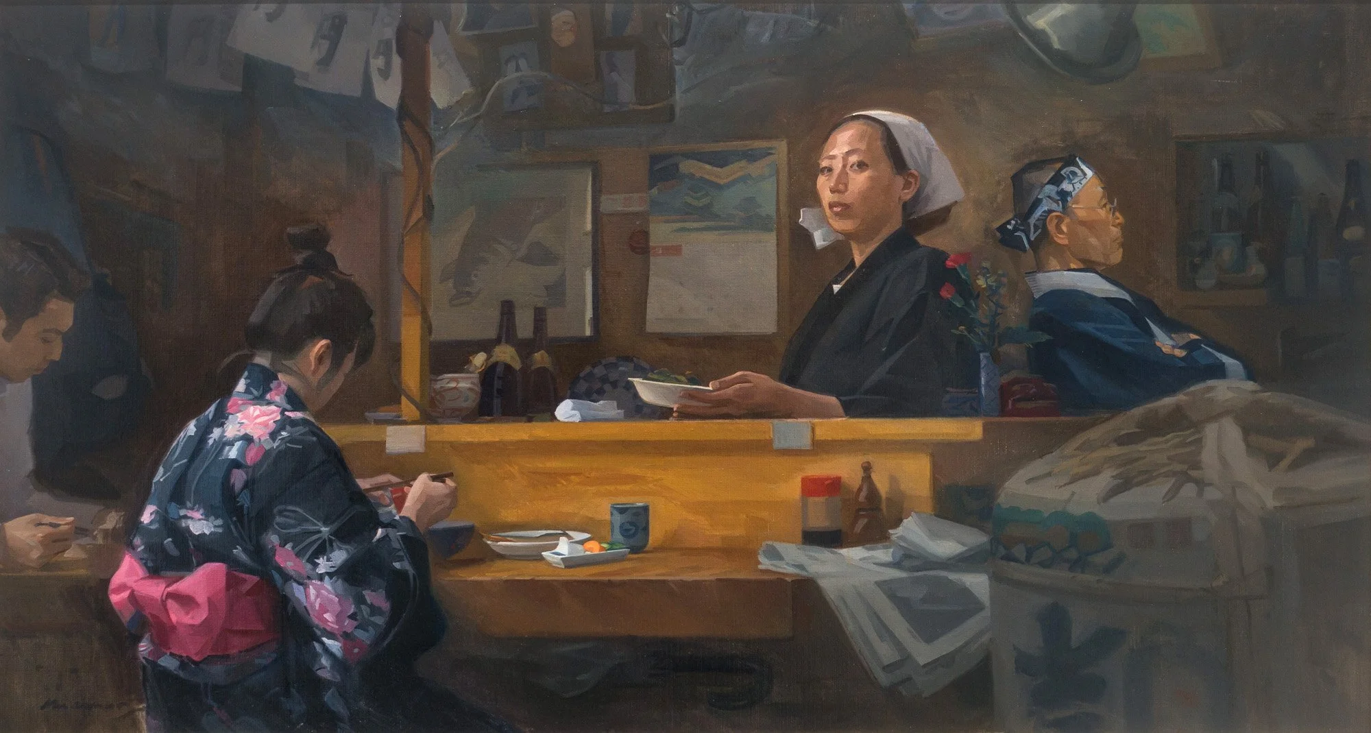 𝘛𝘴𝘶𝘬𝘪𝘫𝘪 𝘍𝘪𝘴𝘩 𝘔𝘢𝘳𝘬𝘦𝘵, oil on canvas, 80 × 150 cm