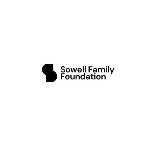 Logo of the Sowell Family Foundation with a stylized letter 'S' in black and the organization's name written beside it.