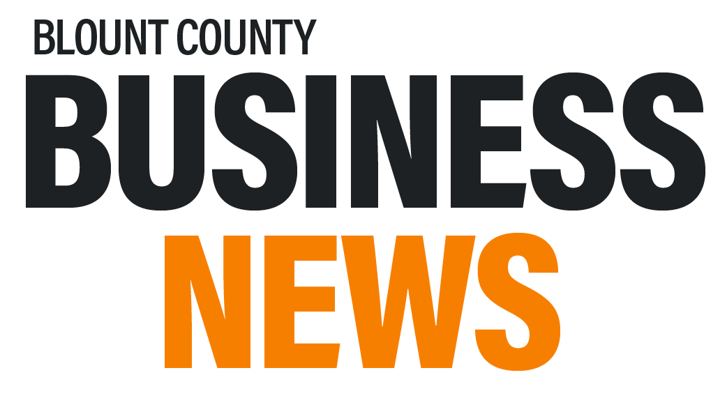 Text-based logo with words "Blount County Business News," where 'Blount County' and 'Business' are in black and 'News' is in orange.