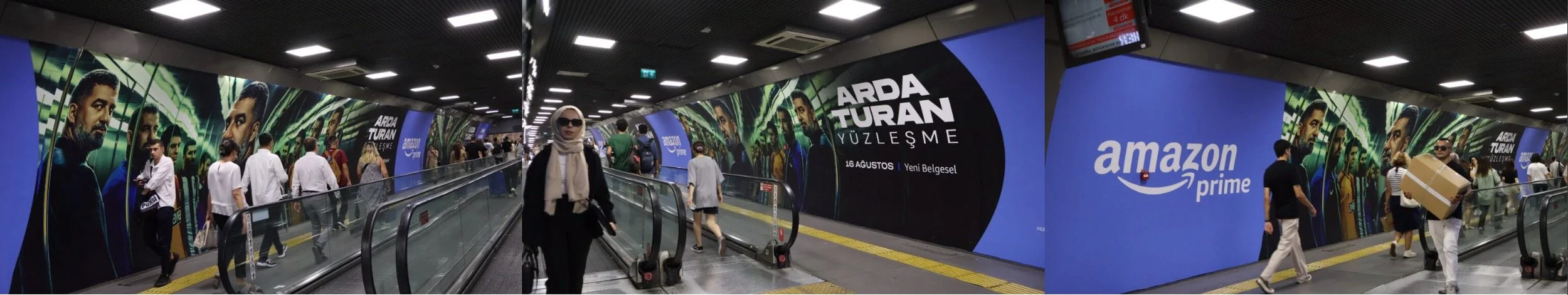 Die Arda-Turan-Kampagne wandfuellend in einer Metro-Station