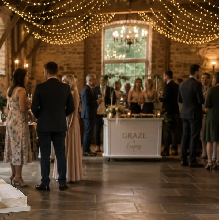 A beautufl grazing table at a wedding supplied by Garner Grazing Stations