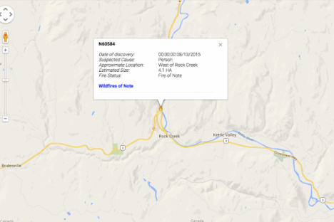 Evacuations and road closures near Rock Creek