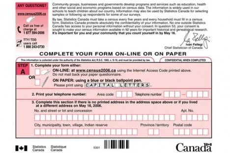 2016 census forms now in the mail to Canadians