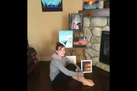 Local teen sells paintings for college funds