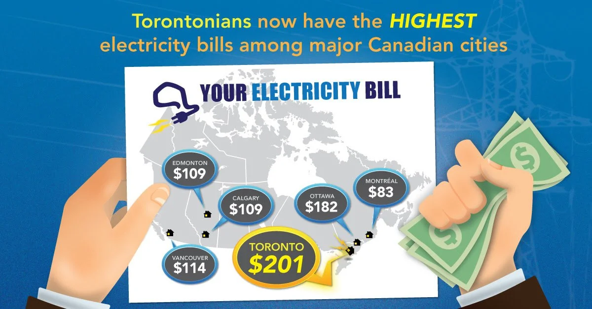 Ontario electricity prices fastest growing in Canada; Toronto bills highest nationwide