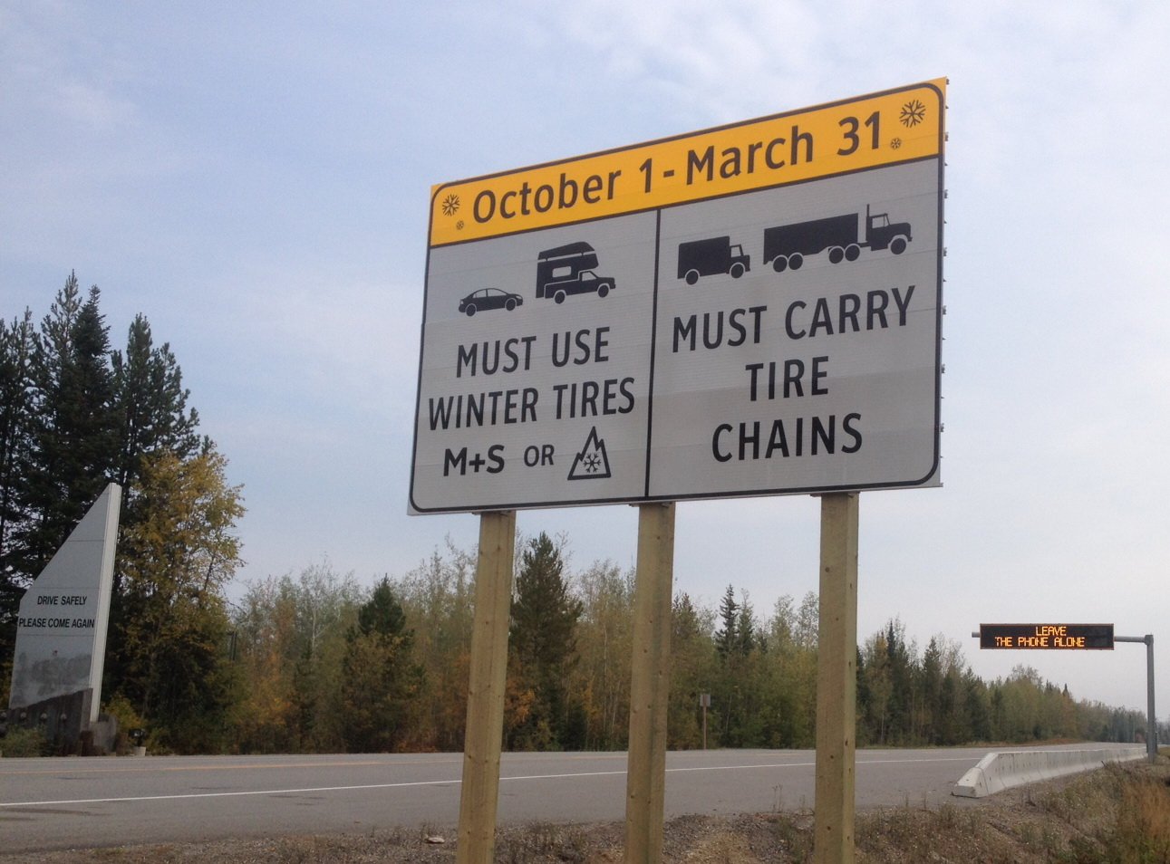 Winter tire requirements begin Oct. 1