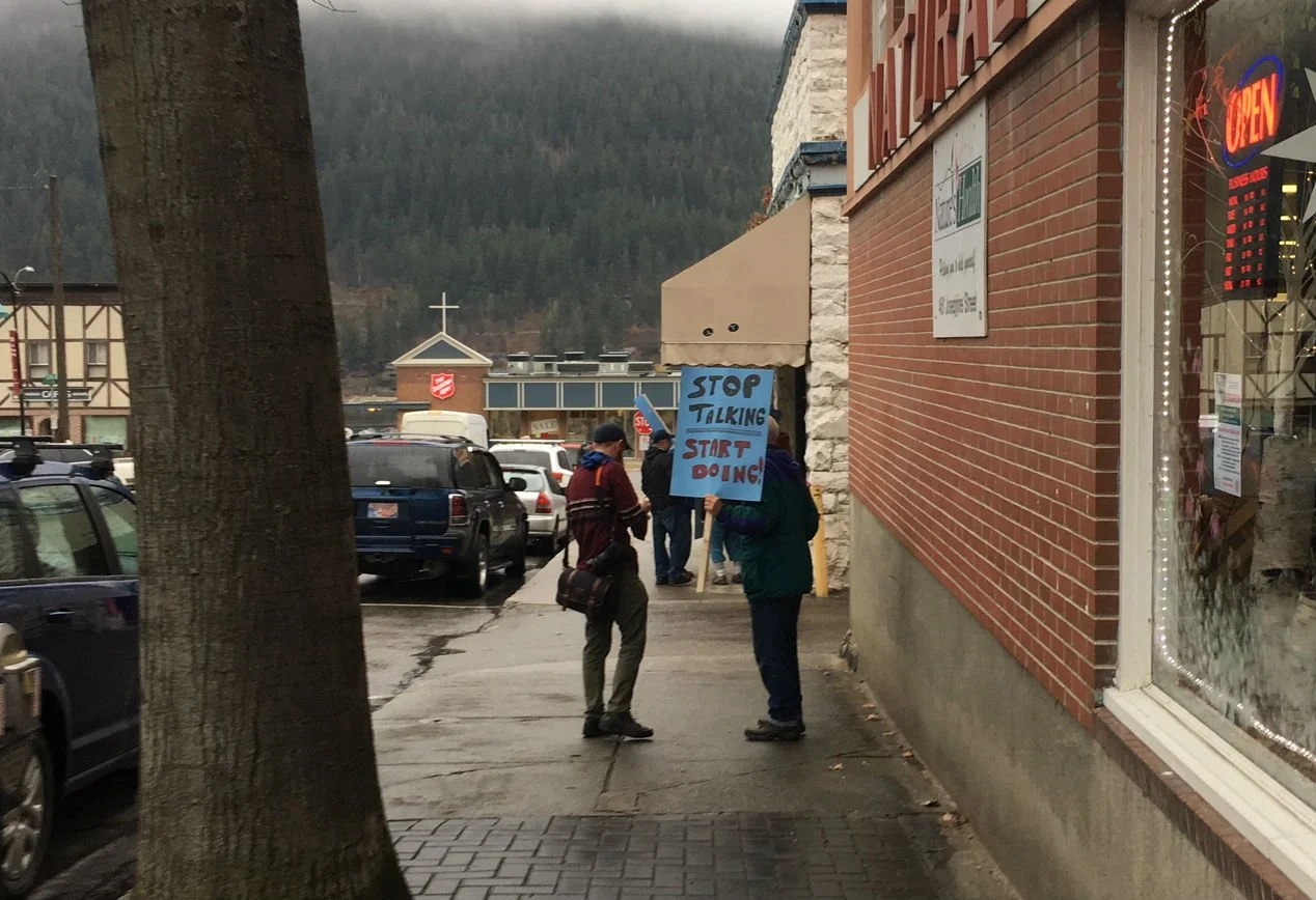 Seniors stage rally outside office of Nelson-Creston MLA
