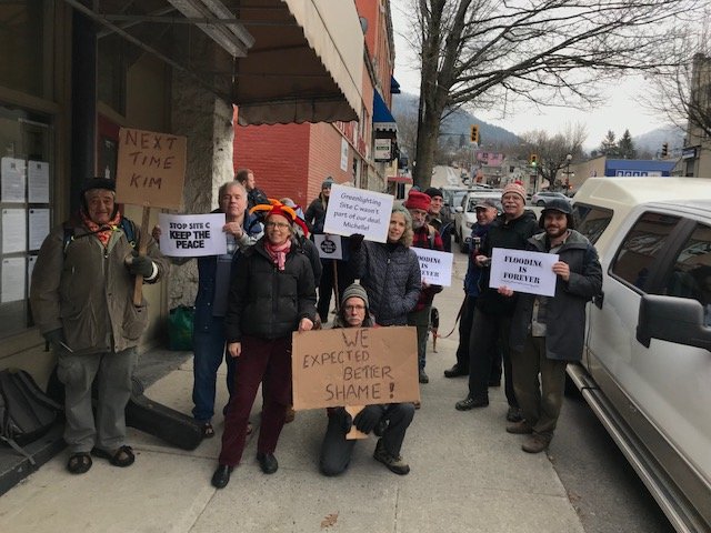 Site C dam critics protest outside office of Minister of Energy, Mines and Petroleum Resources Michelle Mungall