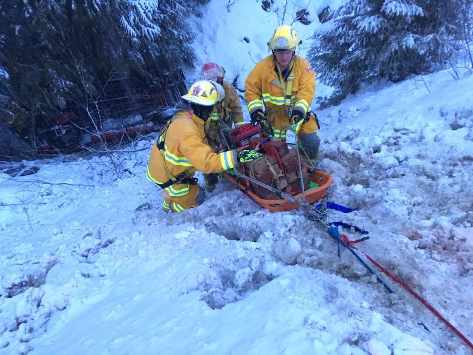 Jaws of Life and rope rescue required after roll-over
