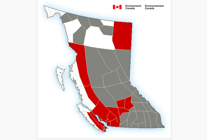 Special air quality statement for BC Southern Interior