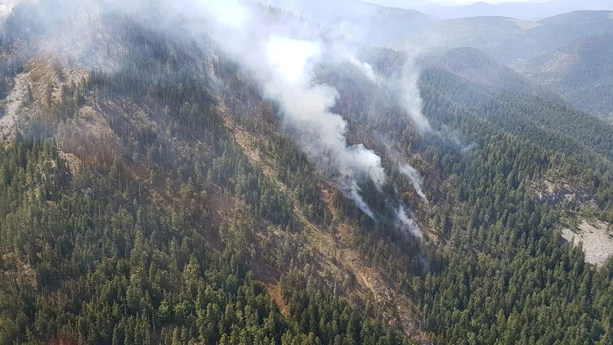 McArthur Creek fire burning 10 km east of Shambhala Music Festival