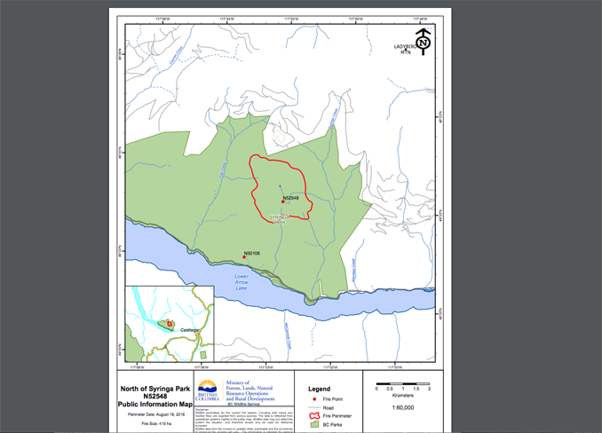 RDCK issues Evacuation Alerts for Syringa Provincial Park, Deer Park areas