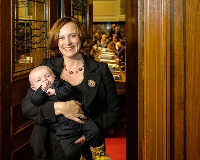 Nelson-Creston MLA Michelle Mungall, Baby Zavier make history Monday at BC Legislature