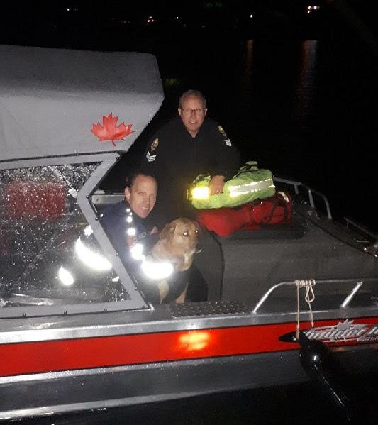 Police, Firefighters stage rescue to save dog from icy Kootenay Lake