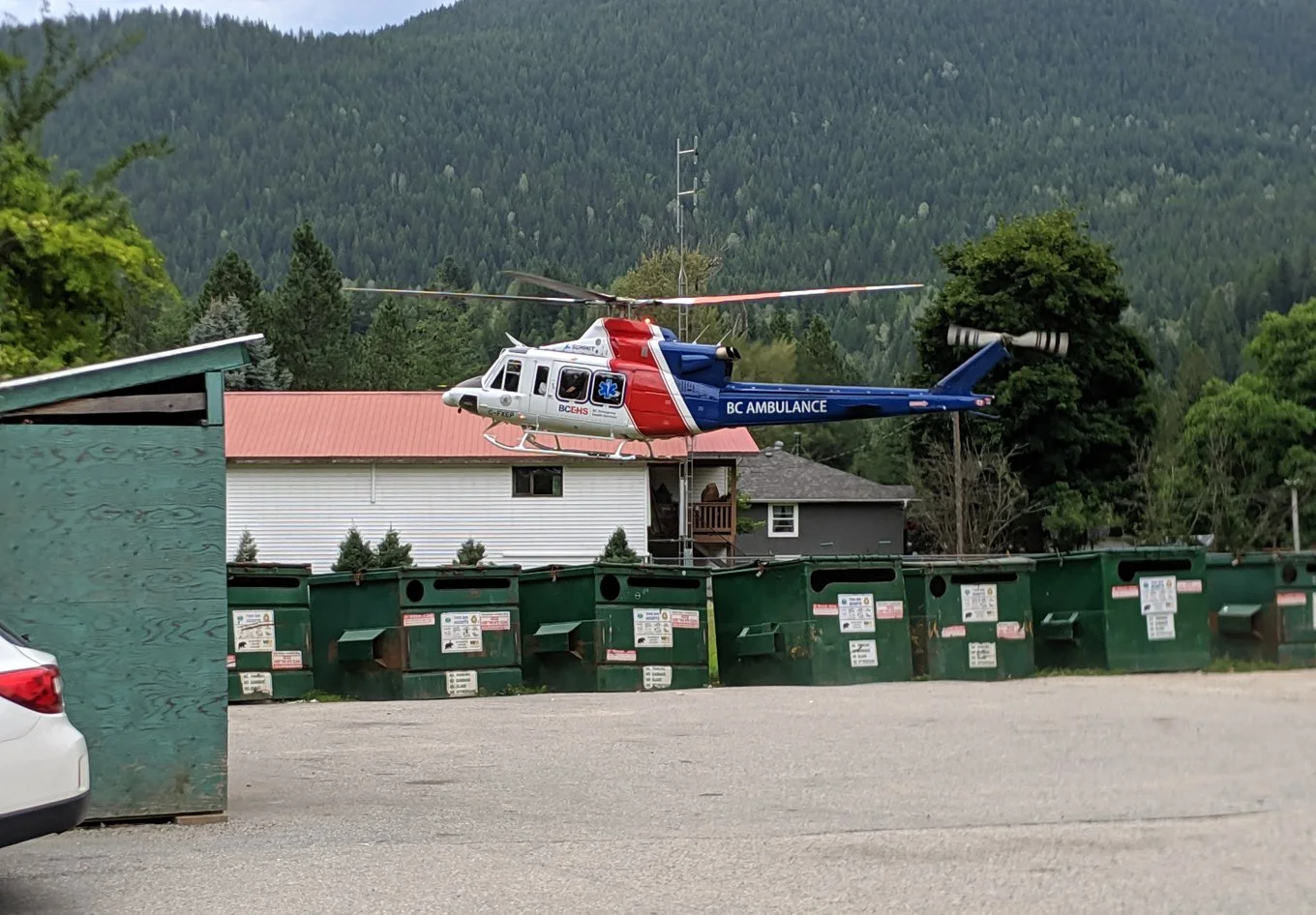 Air Ambulance Helicopter attends motorcycle crash in Crescent Valley