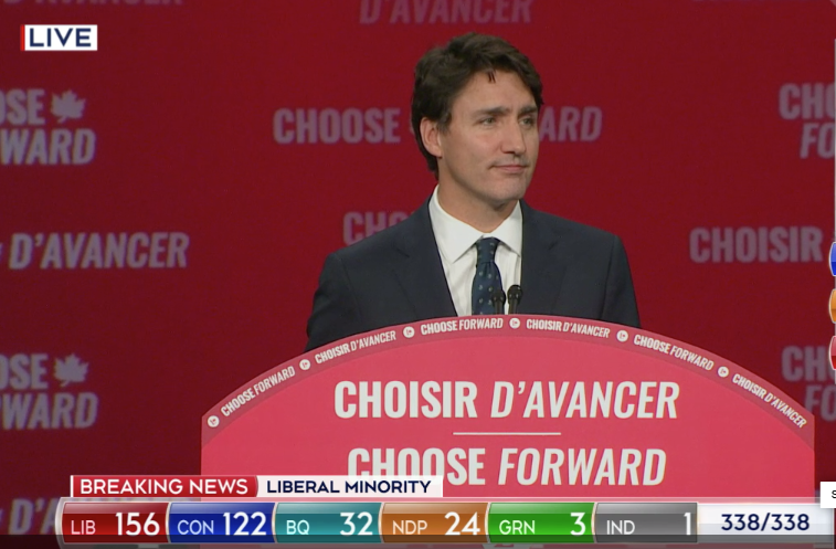 Liberals hang on for minority government while Bloc surge forward and NDP poised for partnership
