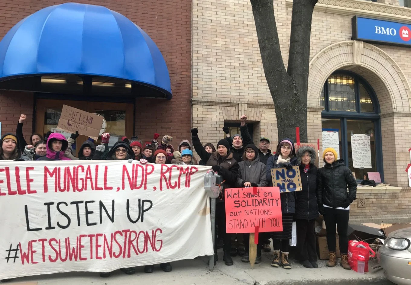 'Land and indigenous rights defenders' continue occupation of BMO in Nelson