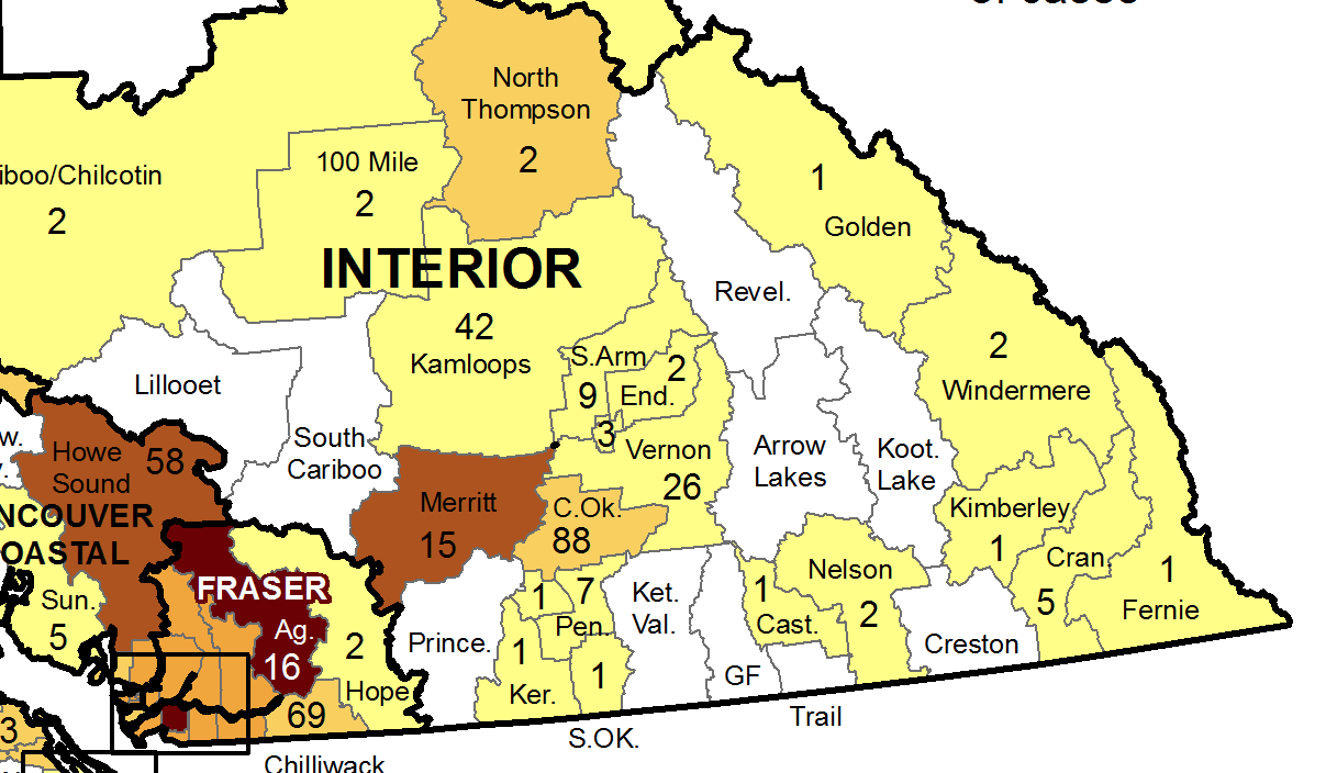 BCCDC map shows small increase in COVID-19 cases for Kootenay Region