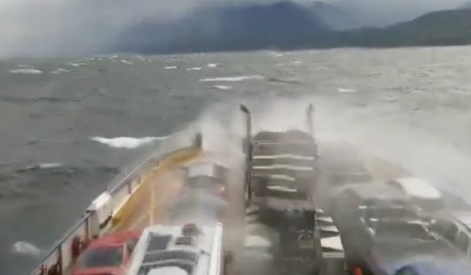 Wild ride on Kootenay Lake Ferry caught on video