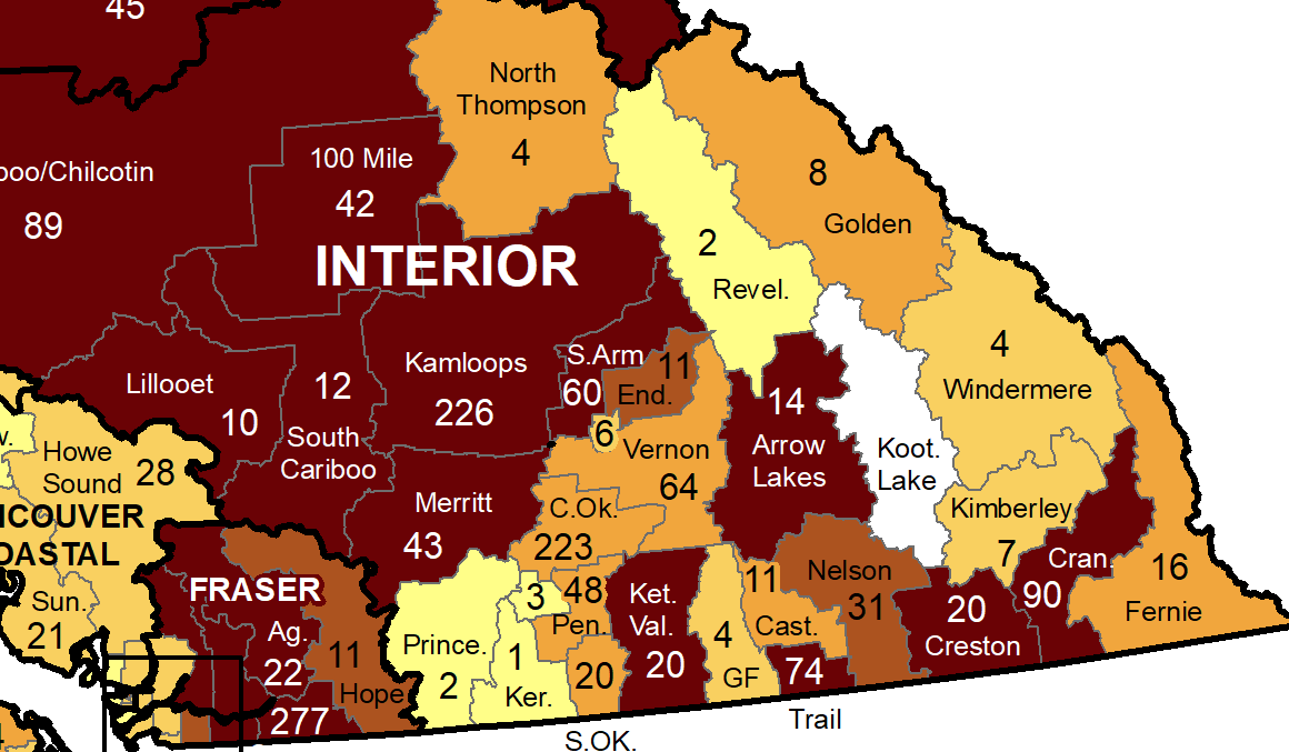 Cranbrook, Trail post high COVID-19 numbers in Kootenay/Boundary region