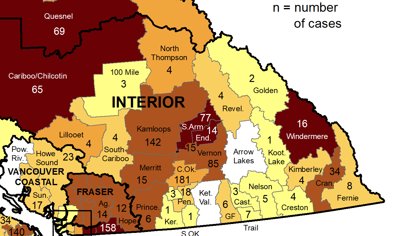 BC reports 555 new COVID-19 cases, 114 in Interior Health