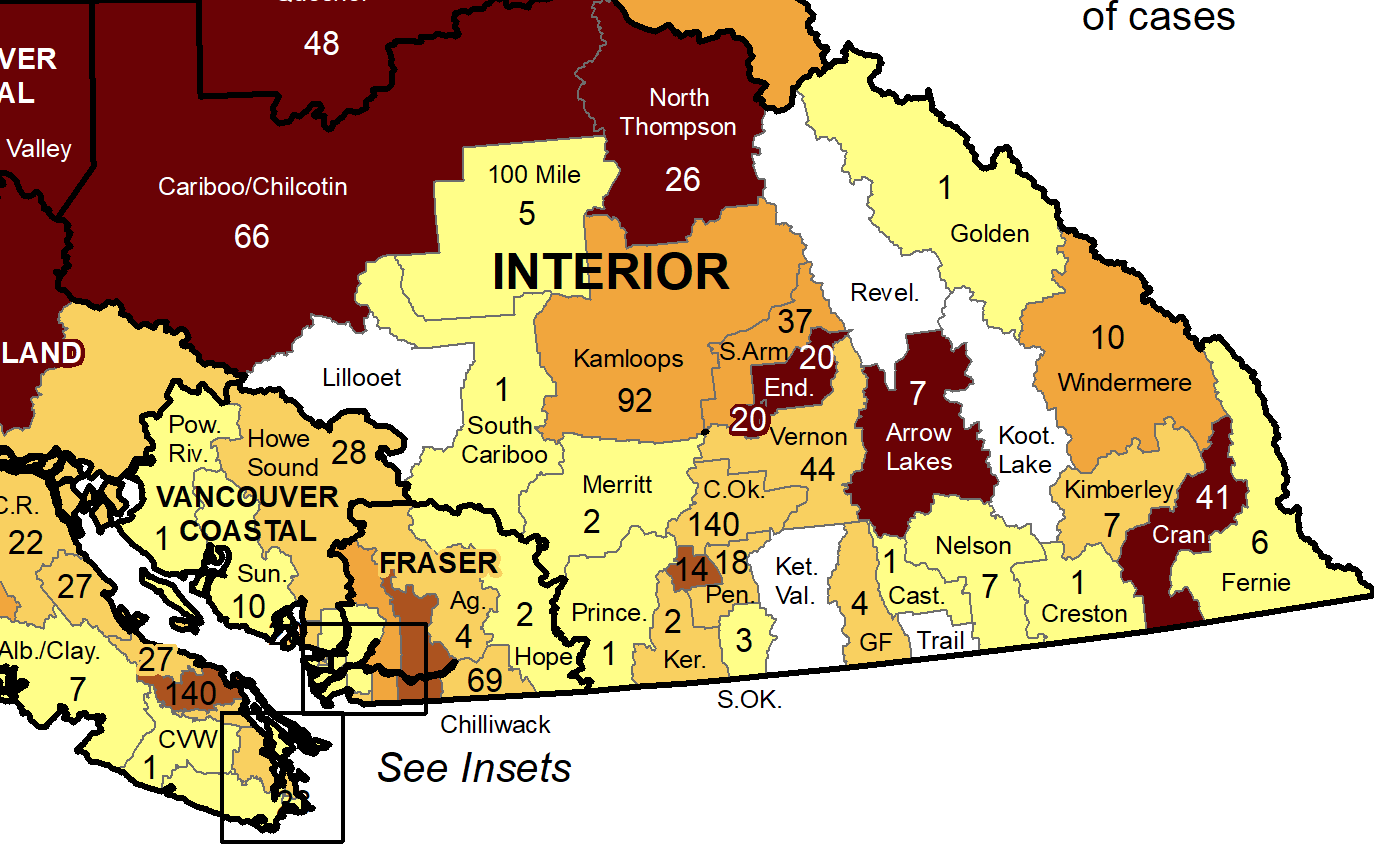 BC reports 424 new cases of COVID-19, 93 in Interior Health