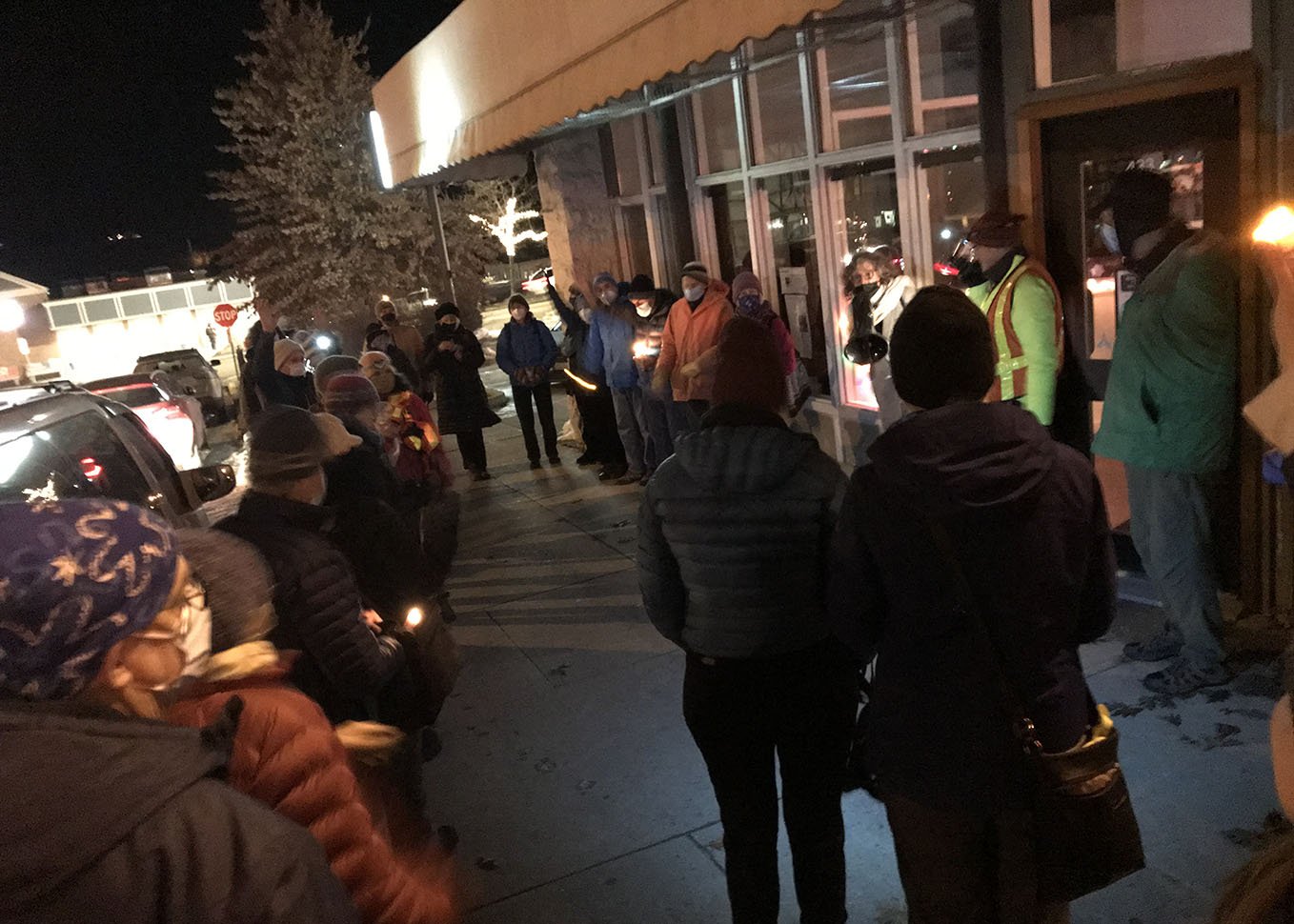 Candlelight vigil held outside office of MLA Anderson to remember those affected by Climate-related disasters in BC