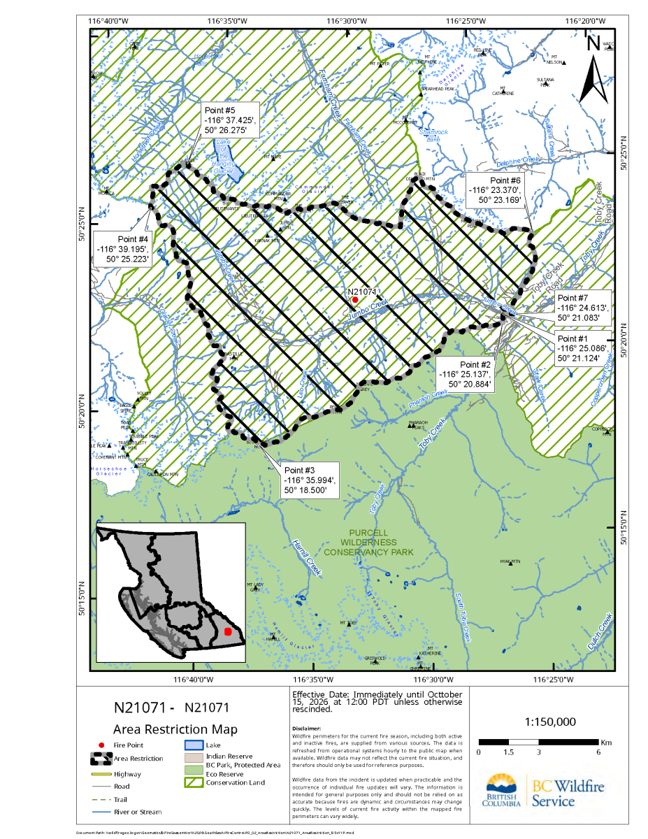 Area restriction issued around Jumbo Creek wildfire