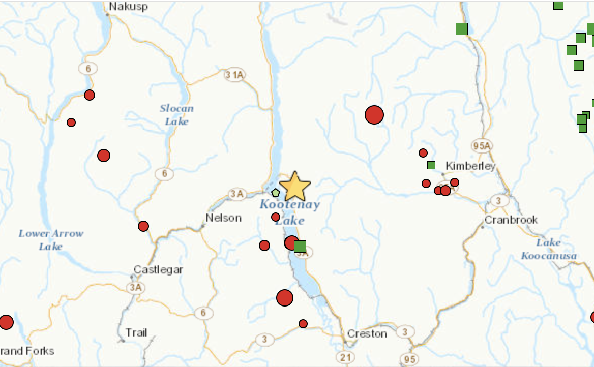Earthquake near Harrop and Procter rattles Kootenay communities