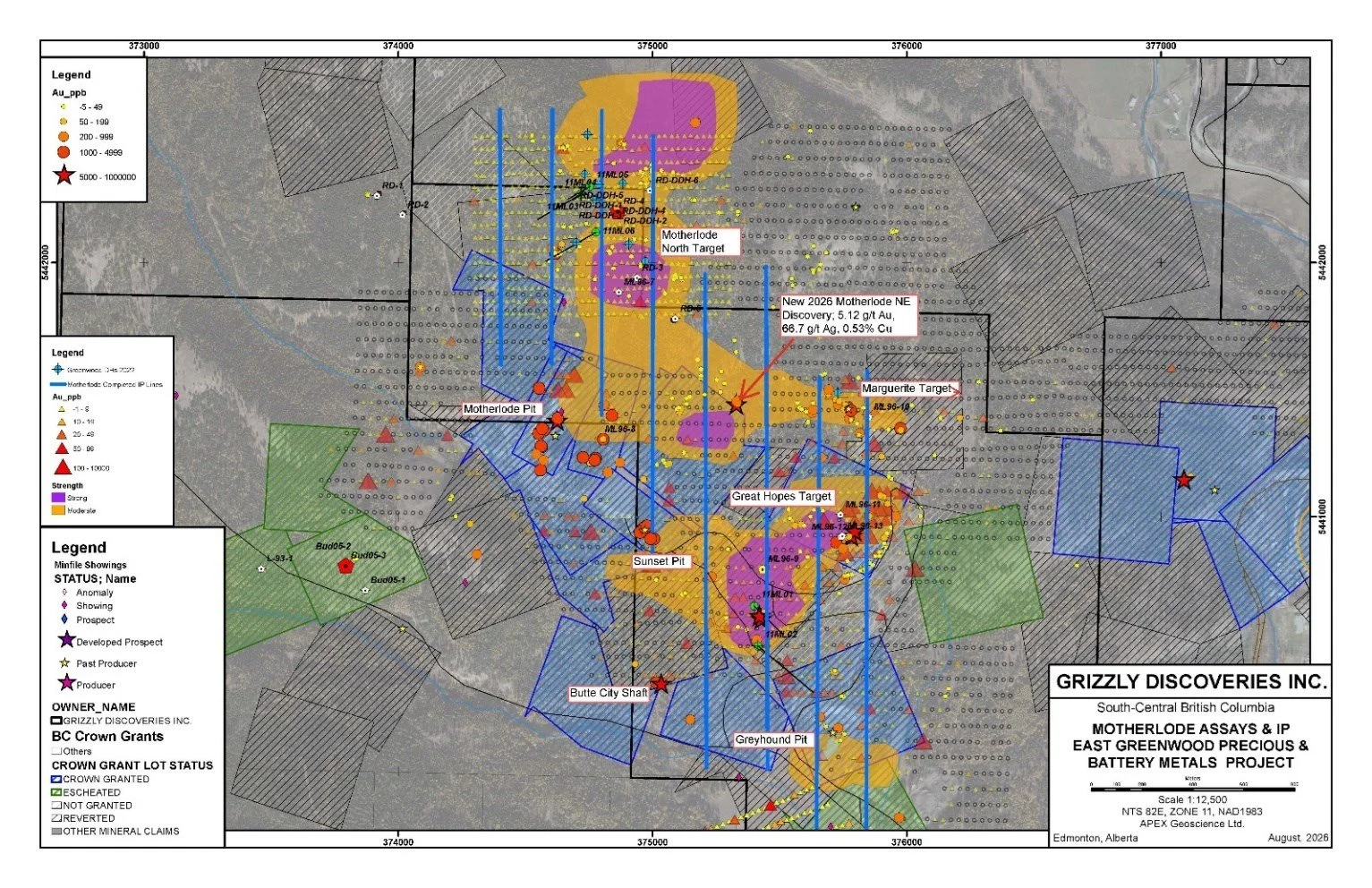 Grizzly identifies five geophysical anomalies near historic Greenwood mines