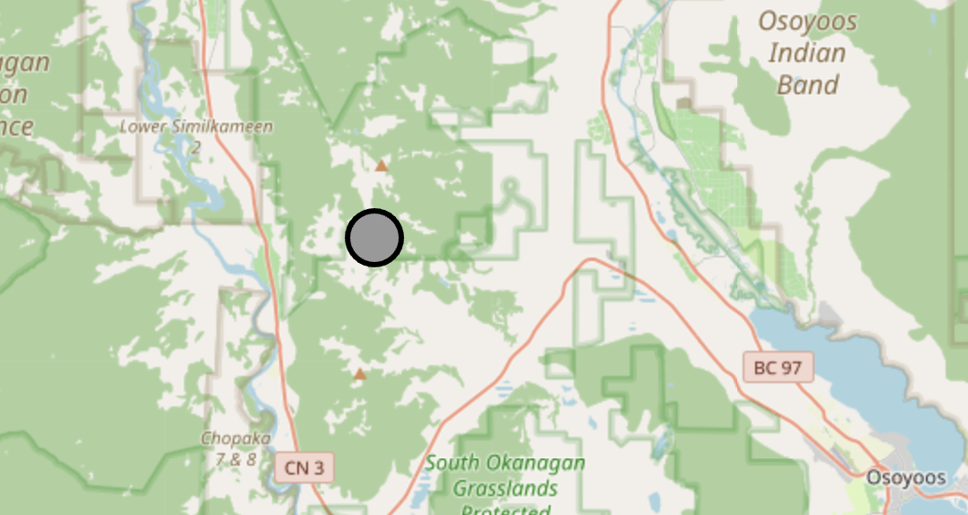 Small wildfire reported near Mount Kobau in rural Osoyoos
