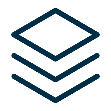 Stacked layers of a computer or graphic design icon.