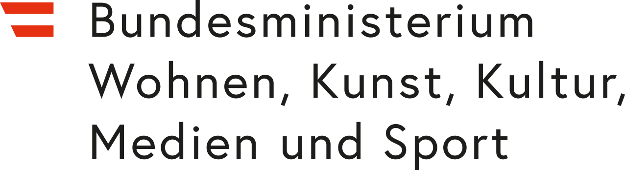 Das Logo des Bundesministeriums für Wohnen, Kunst, Kultur, Medien und Sport in Österreich.