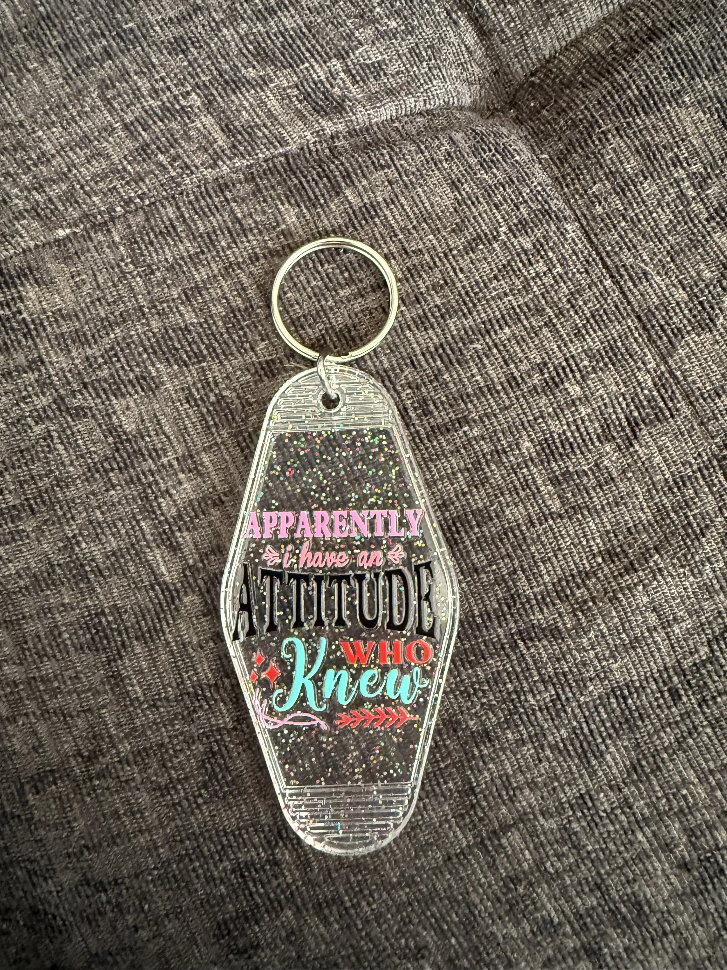 Attitude Glitter Keychain