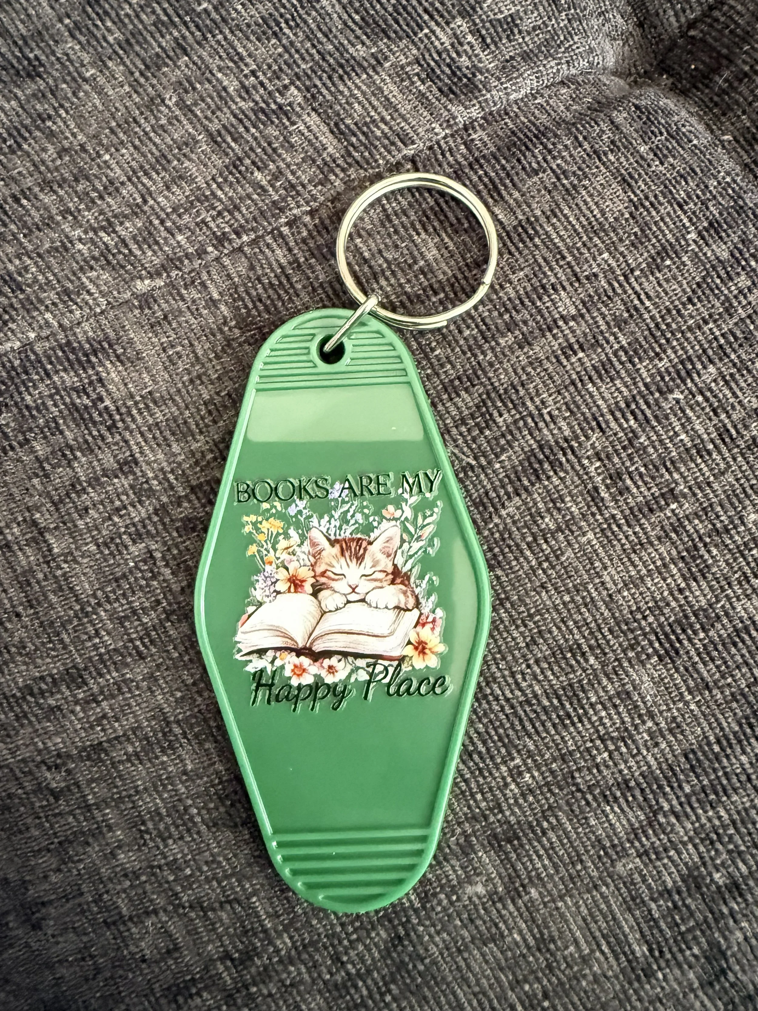 Books Are My Happy Place Keychain