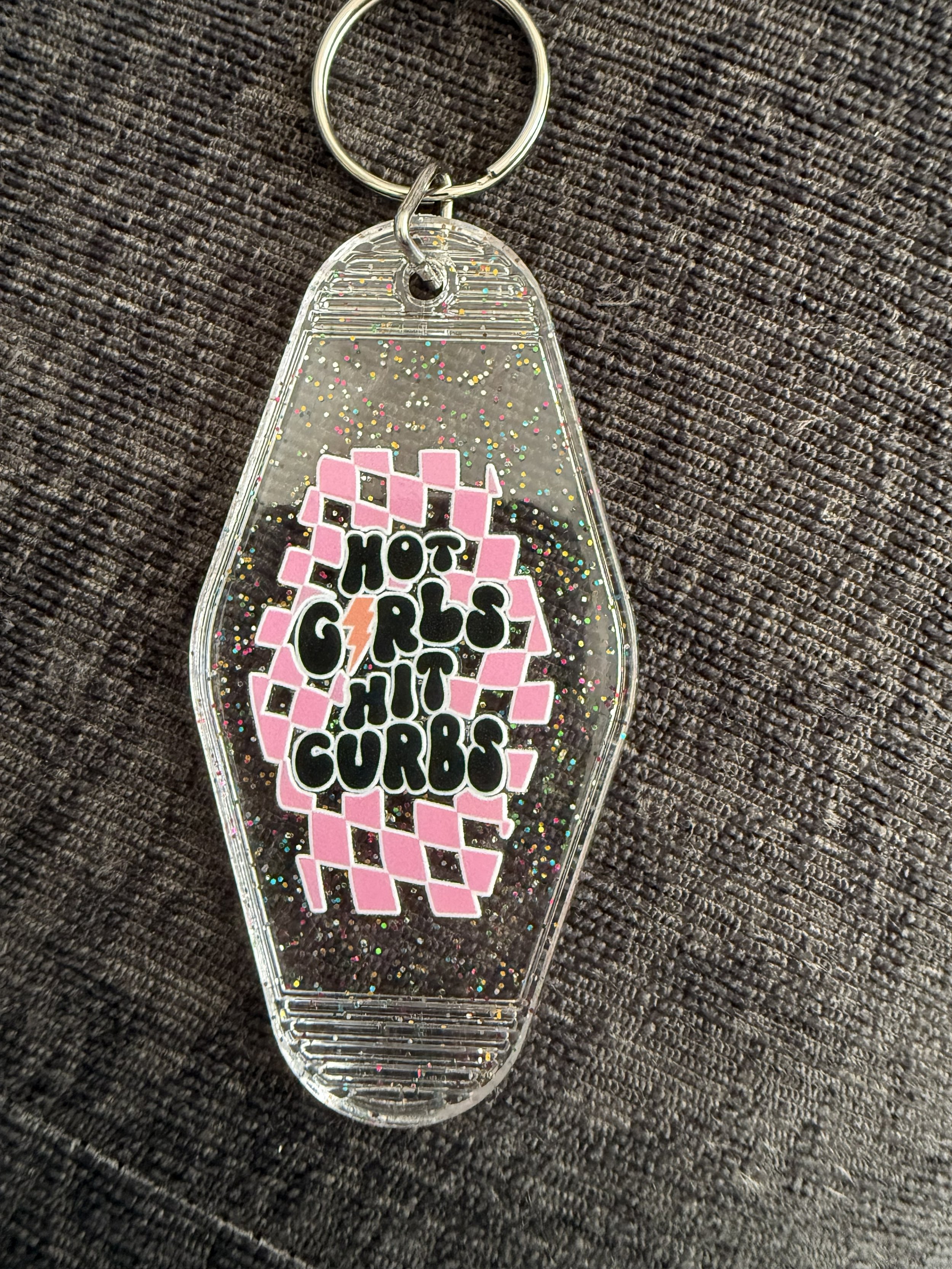 Hot Girls Hit Curbs Keychain