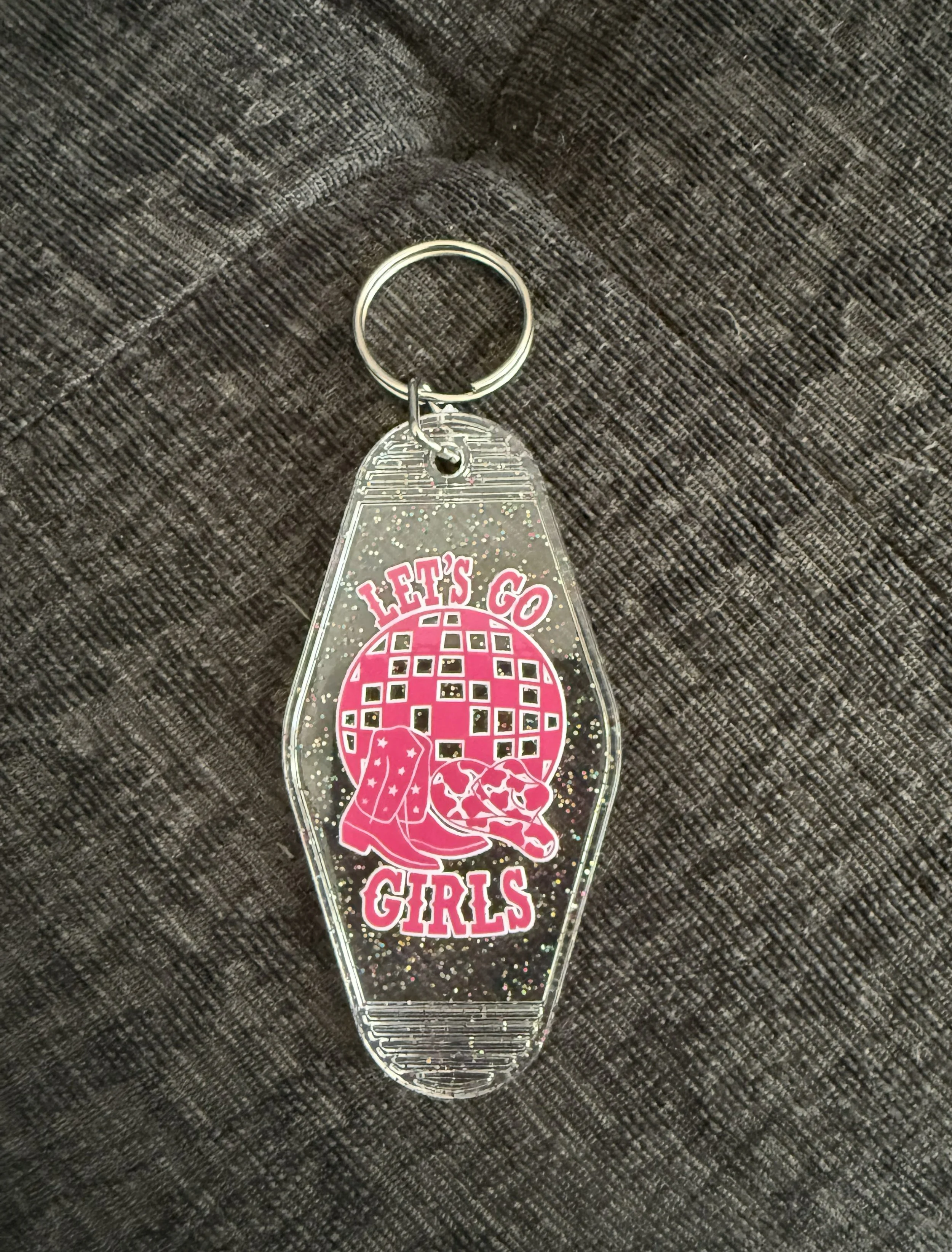 'Let's Go Girls' Sparkle Keychain