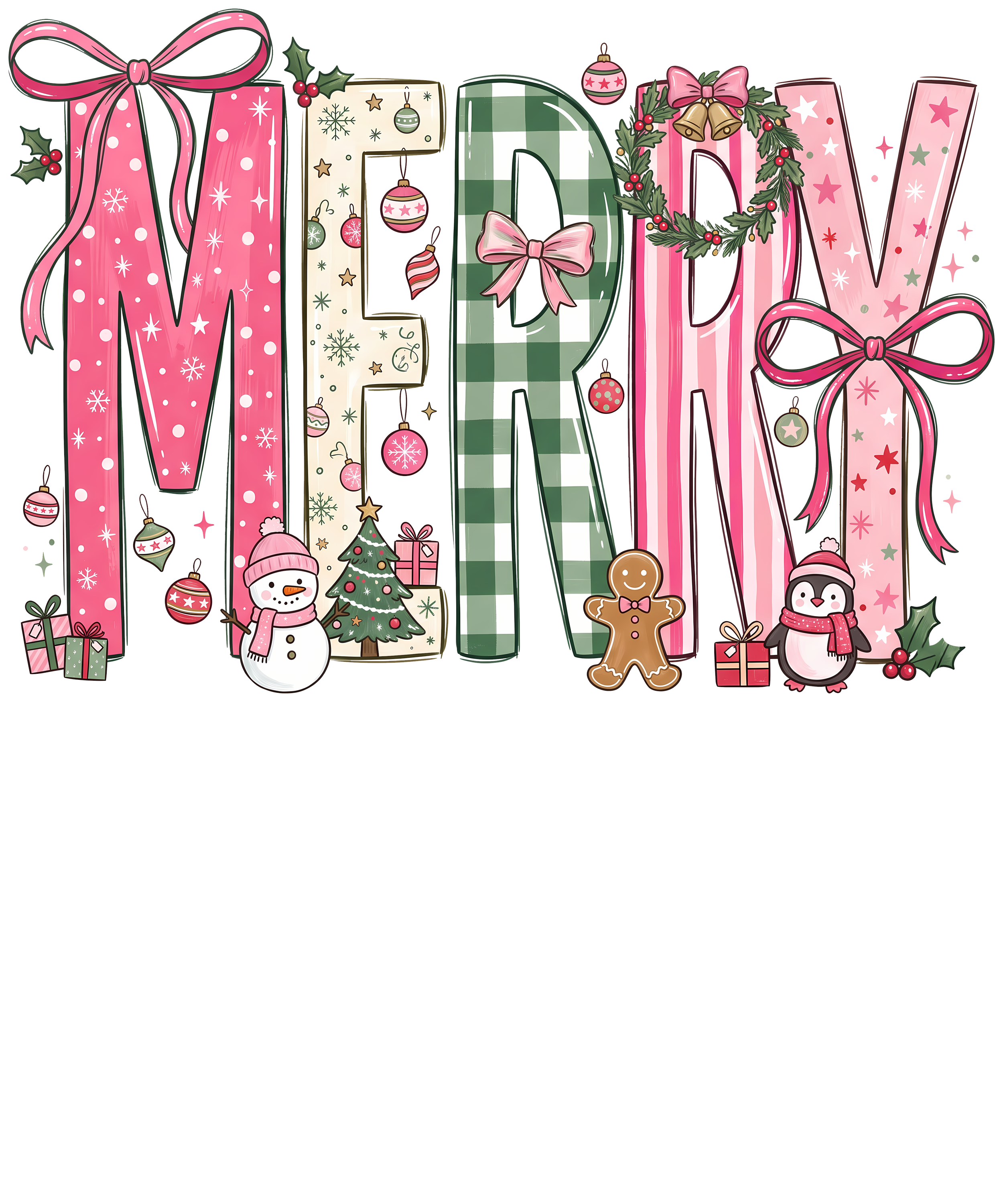 Festive 'MERRY' Holiday Design