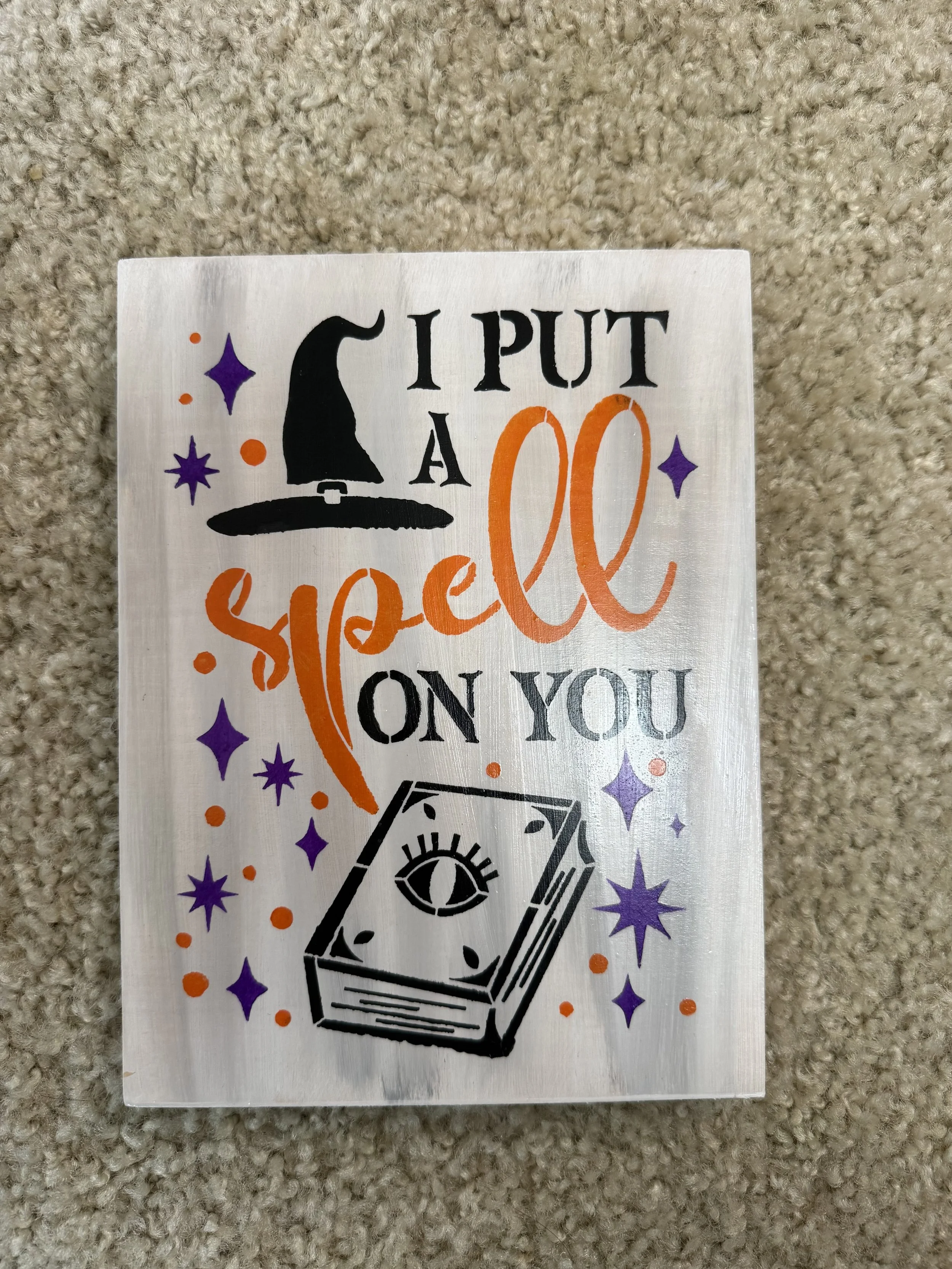 Whimsical 'I Put a Spell on You' Wooden Sign