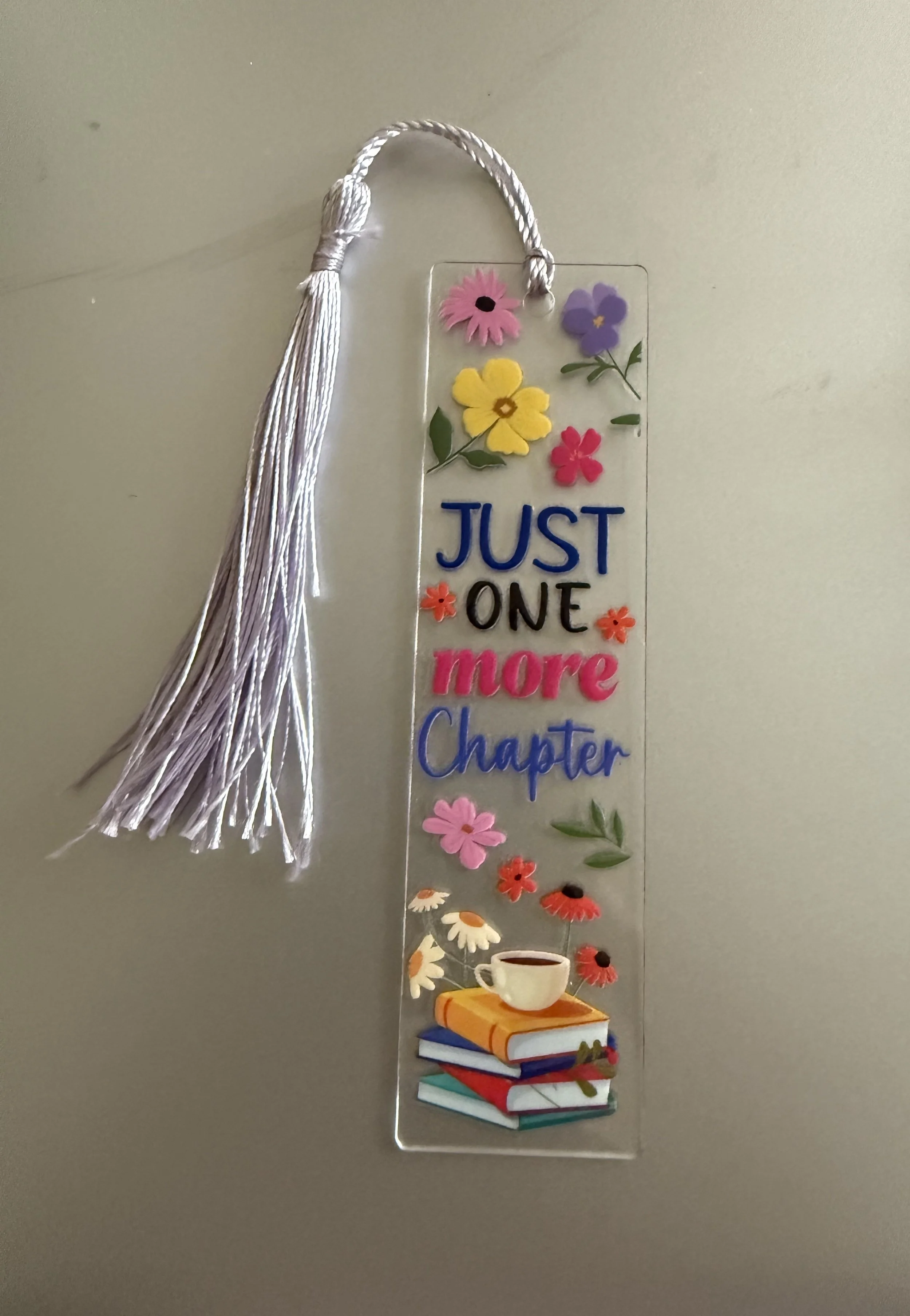 'Just One More Chapter' Floral Bookmark