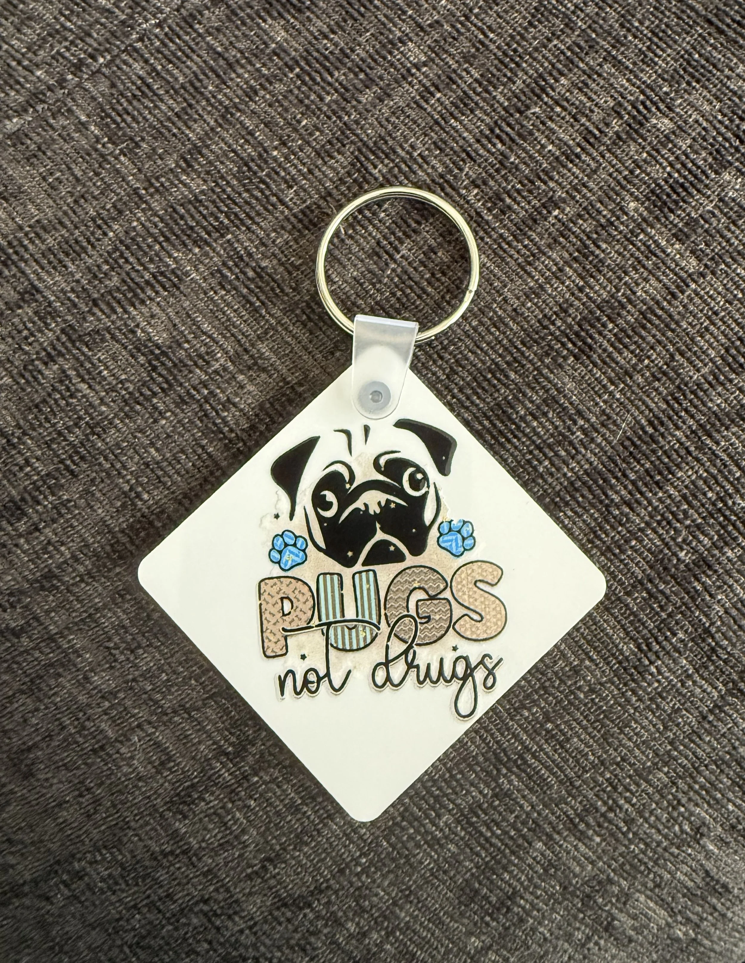 Pug Lover's Charm Keychain