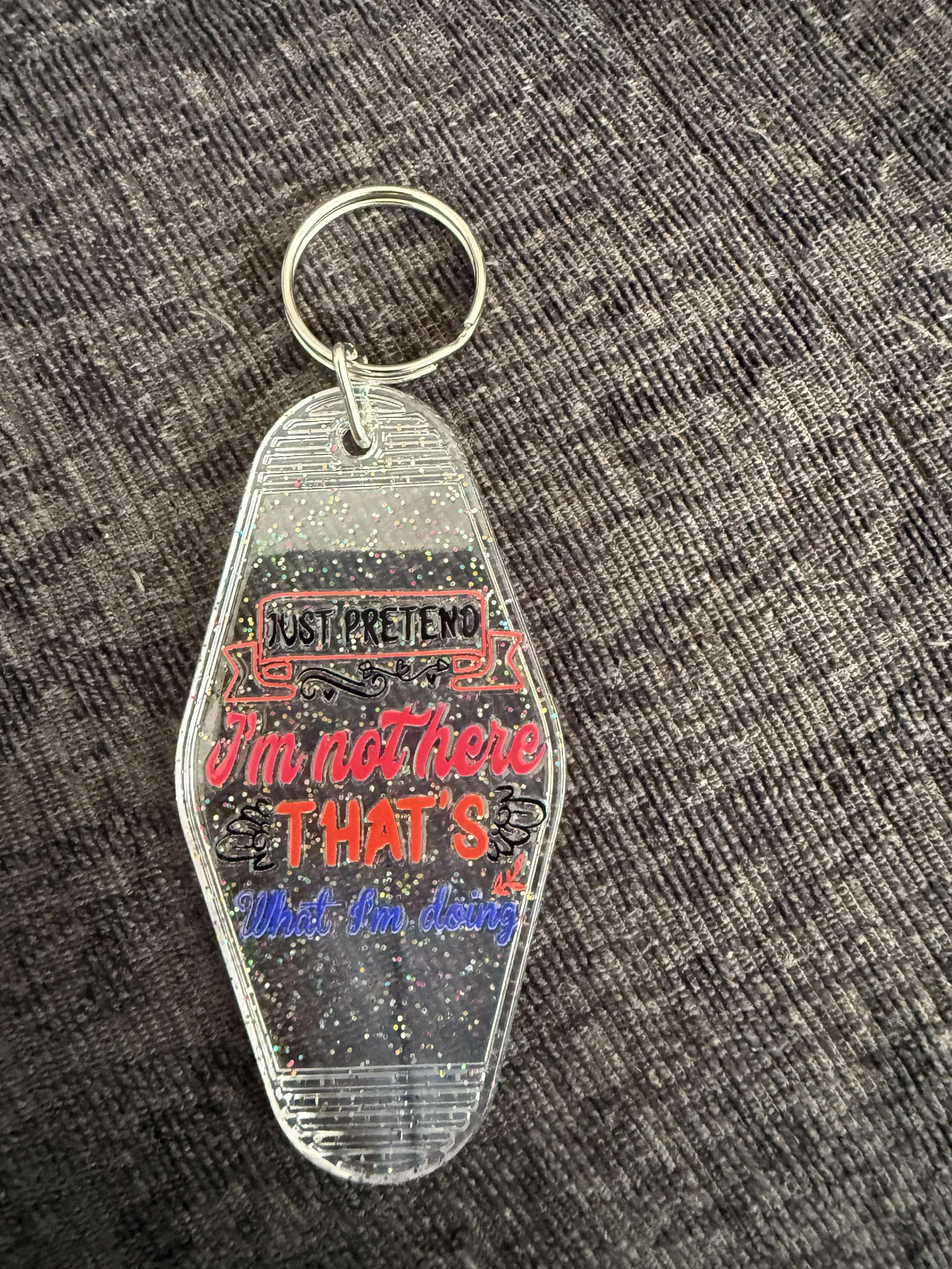 Glittery Humor Keychain