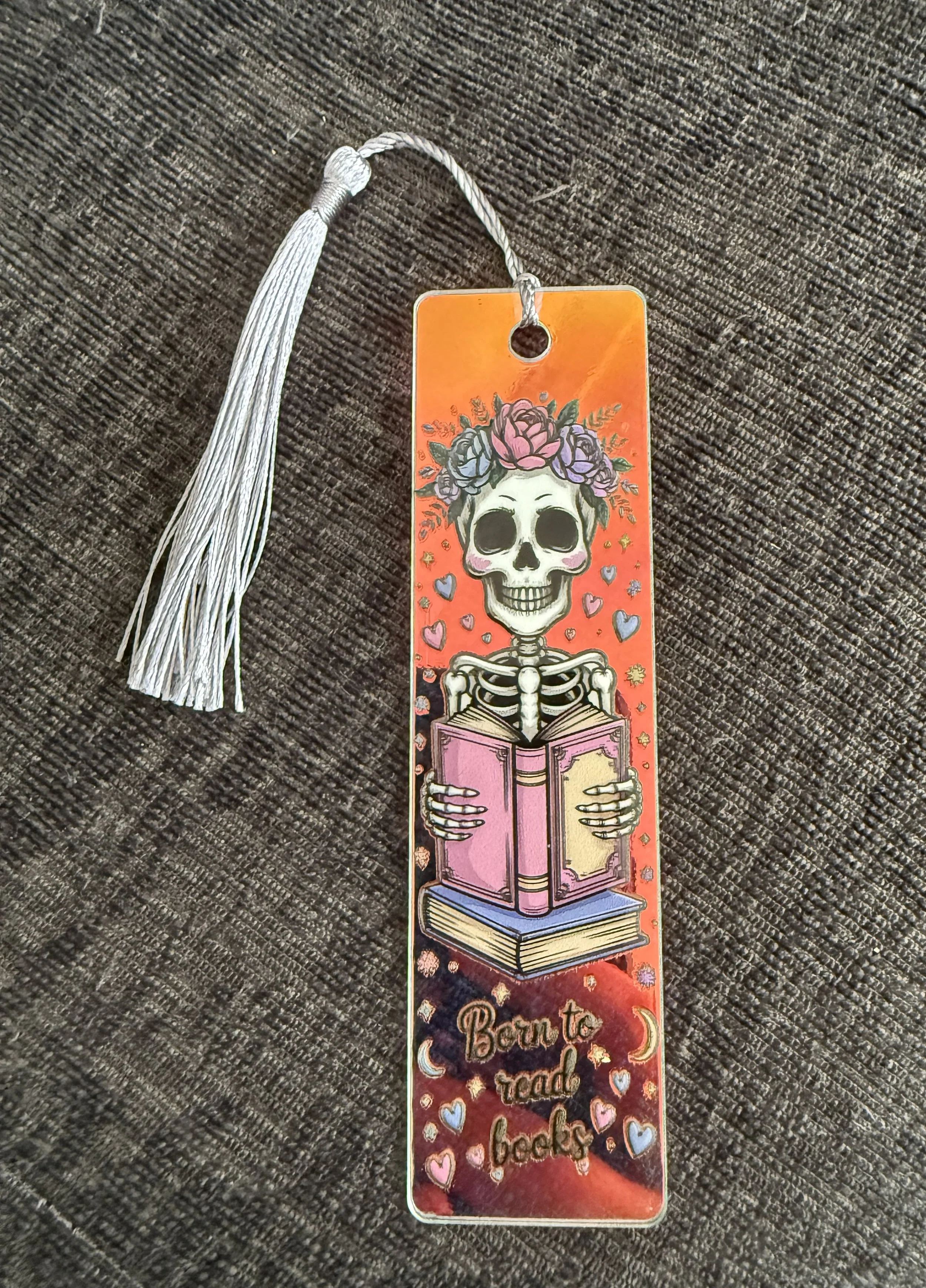 Whimsical Skeleton Charm Bookmark