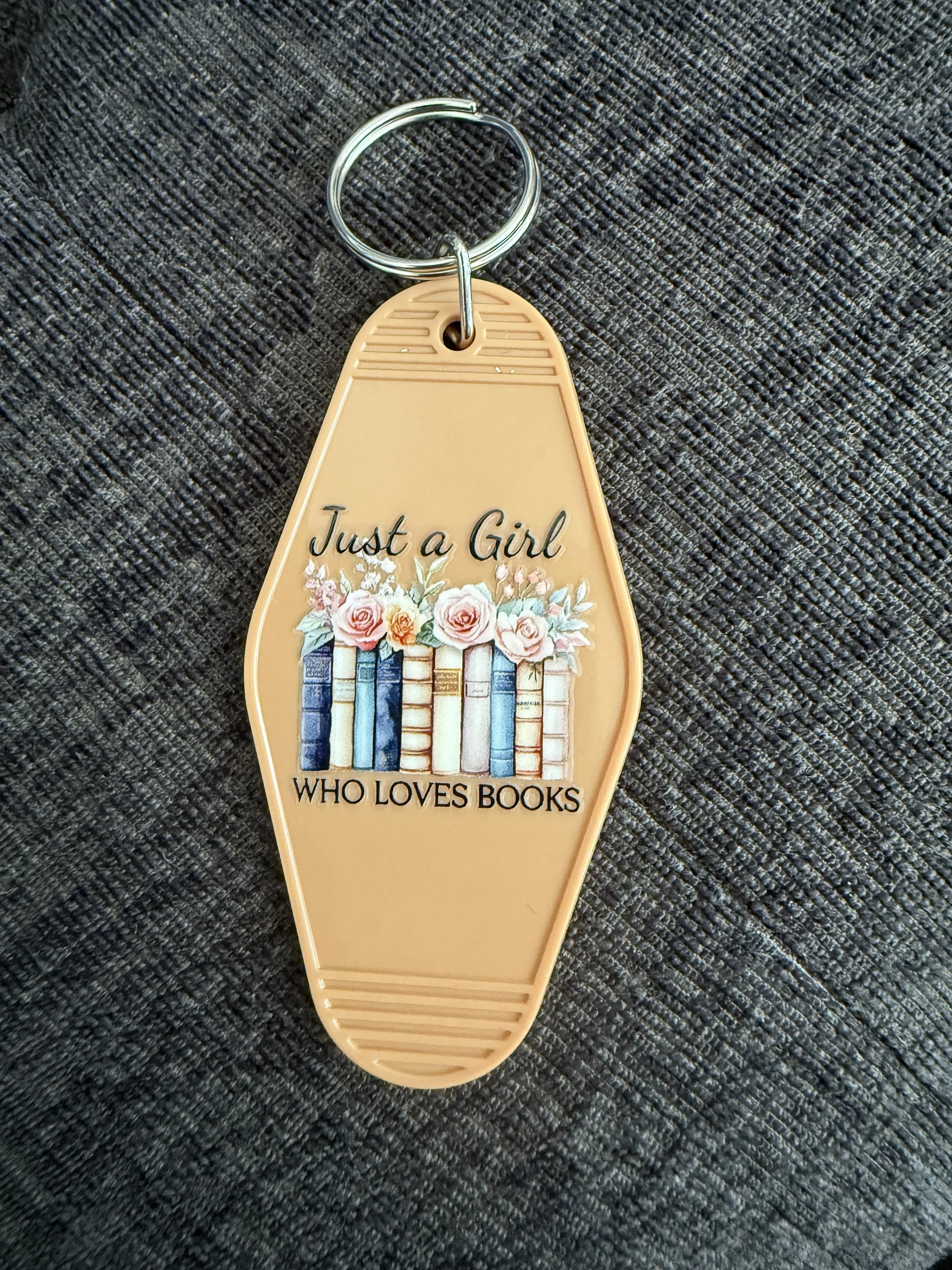 'Just a Girl Who Loves Books' Keychain
