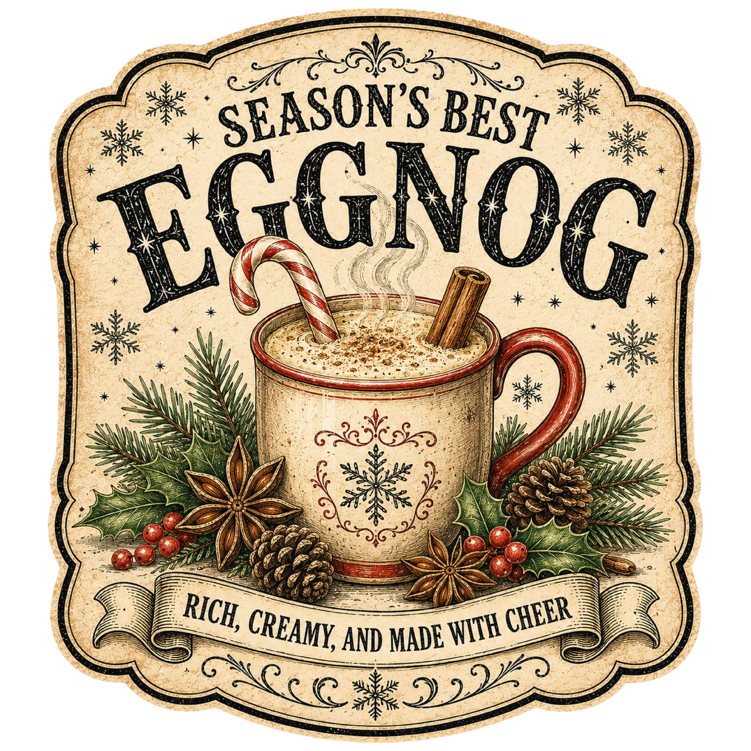 Vintage Holiday Eggnog Sign